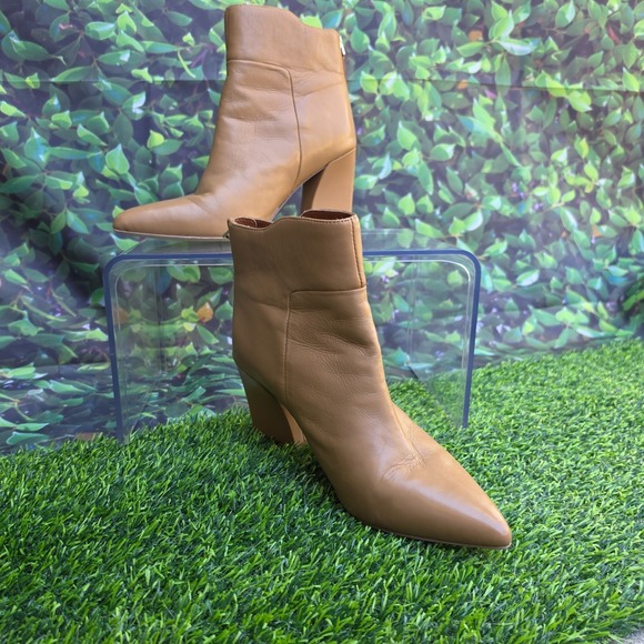 Franco Sarto Shoes - Franco Sarto Venture Booties Womens 6.5 Tan Leather Pointed Toe Western
